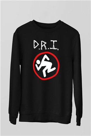 D.R.I Siyah Unisex Sweatshirt