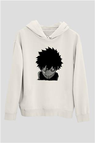 Dabi Baskılı Beyaz Unisex Hoodie