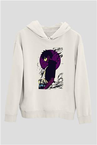 Dabi Baskılı Beyaz Unisex Hoodie