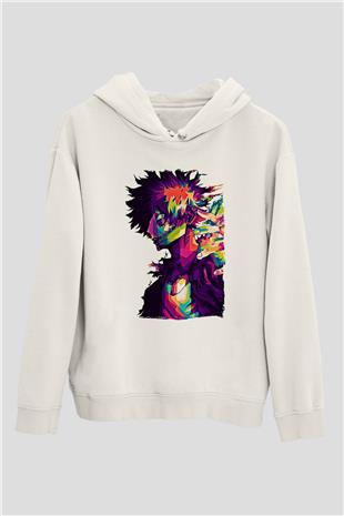 Dabi Baskılı Beyaz Unisex Hoodie