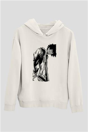 Dabi Baskılı Beyaz Unisex Hoodie