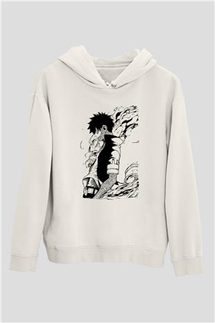 Dabi Baskılı Beyaz Unisex Hoodie