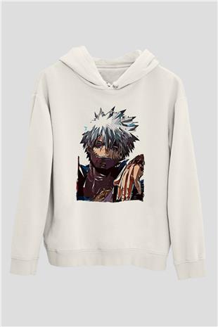Dabi Baskılı Beyaz Unisex Hoodie