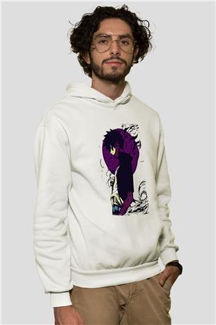 Dabi Baskılı Beyaz Unisex Hoodie