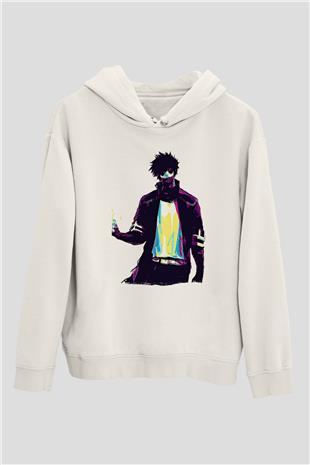 Dabi Baskılı Beyaz Unisex Hoodie