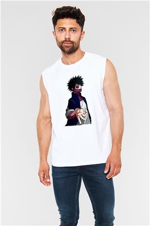 Dabi Baskılı Beyaz Unisex Kolsuz Tişört - Tshirt