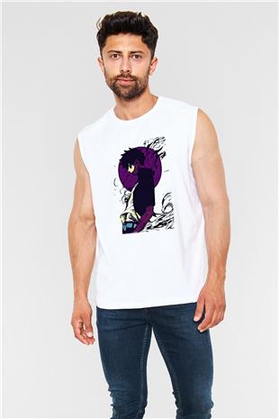 Dabi Baskılı Beyaz Unisex Kolsuz Tişört - Tshirt