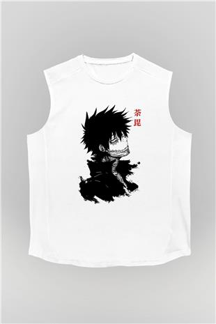 Dabi Baskılı Beyaz Unisex Kolsuz Tişört - Tshirt