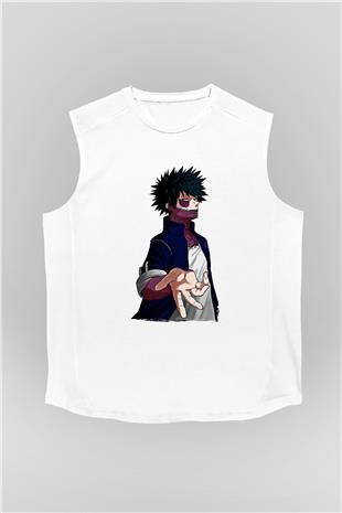 Dabi Baskılı Beyaz Unisex Kolsuz Tişört - Tshirt