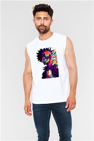 Dabi Baskılı Beyaz Unisex Kolsuz Tişört - Tshirt