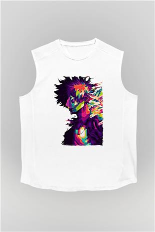 Dabi Baskılı Beyaz Unisex Kolsuz Tişört - Tshirt