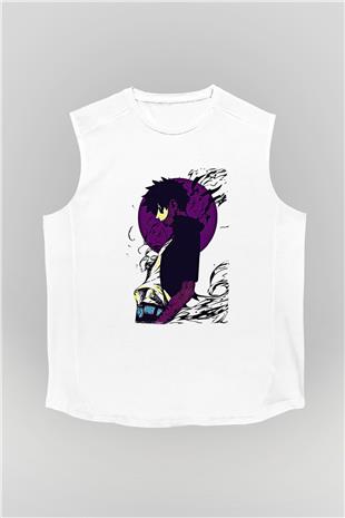 Dabi Baskılı Beyaz Unisex Kolsuz Tişört - Tshirt