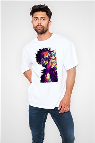 Dabi Baskılı Beyaz Unisex Oversize Tişört - Tshirt