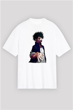 Dabi Baskılı Beyaz Unisex Oversize Tişört - Tshirt