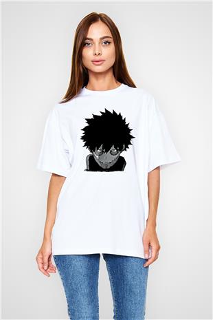Dabi Baskılı Beyaz Unisex Oversize Tişört - Tshirt