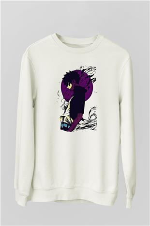 Dabi Baskılı Beyaz Unisex Sweatshirt