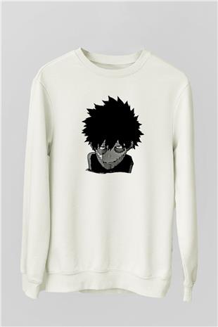 Dabi Baskılı Beyaz Unisex Sweatshirt