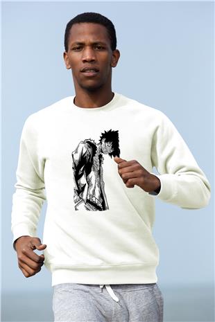 Dabi Baskılı Beyaz Unisex Sweatshirt