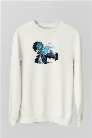 Dabi Baskılı Beyaz Unisex Sweatshirt