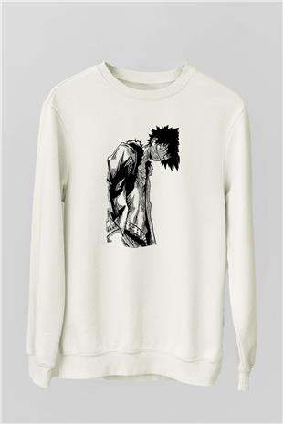 Dabi Baskılı Beyaz Unisex Sweatshirt