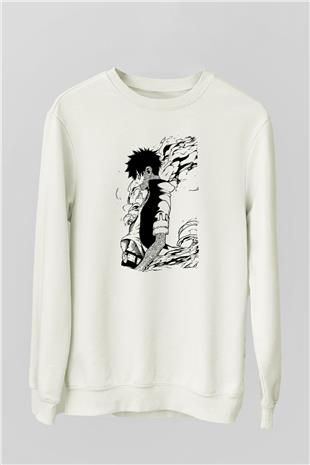 Dabi Baskılı Beyaz Unisex Sweatshirt