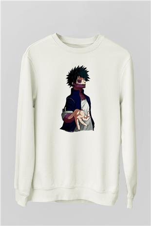 Dabi Baskılı Beyaz Unisex Sweatshirt
