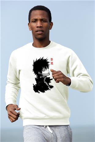 Dabi Baskılı Beyaz Unisex Sweatshirt