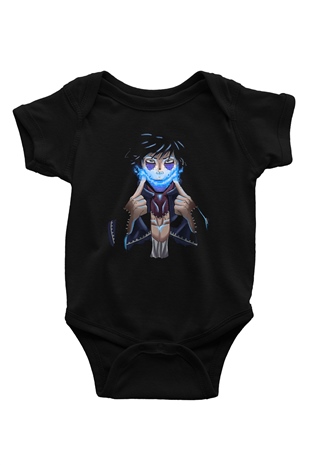 Dabi Baskılı Unisex Siyah Bebek Body - Zıbın