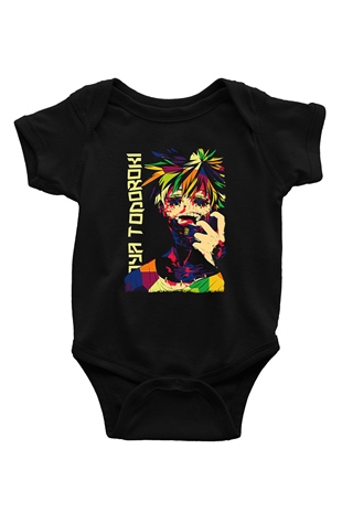 Dabi Baskılı Unisex Siyah Bebek Body - Zıbın