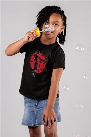 Dabi Baskılı Unisex Siyah Çocuk Tişört - Tshirt