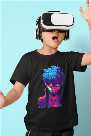 Dabi Baskılı Unisex Siyah Çocuk Tişört - Tshirt