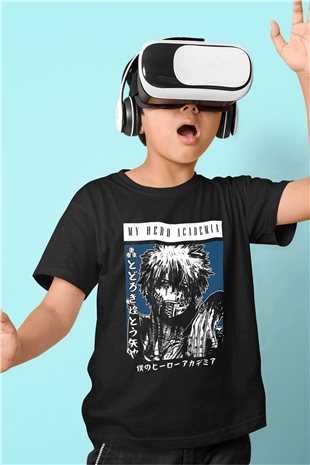 Dabi Baskılı Unisex Siyah Çocuk Tişört - Tshirt