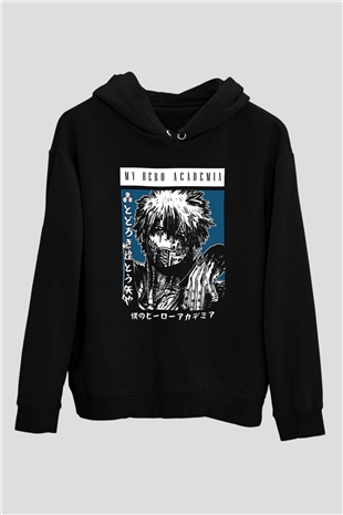 Dabi Baskılı Unisex Siyah Hoodie