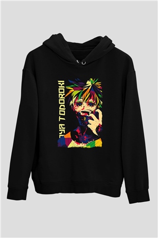 Dabi Baskılı Unisex Siyah Hoodie