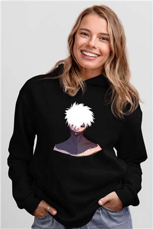 Dabi Baskılı Unisex Siyah Hoodie