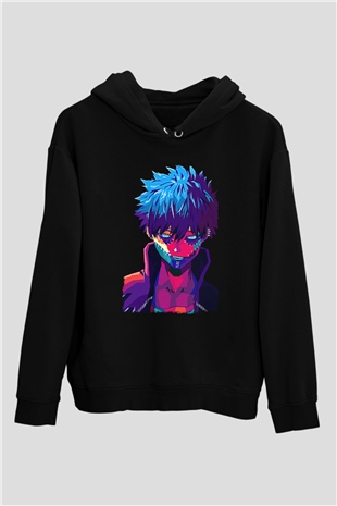 Dabi Baskılı Unisex Siyah Hoodie