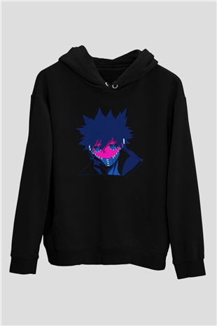Dabi Baskılı Unisex Siyah Hoodie