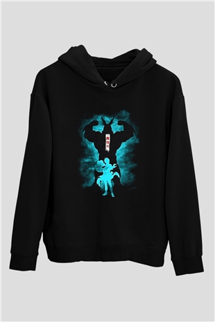 Dabi Baskılı Unisex Siyah Hoodie
