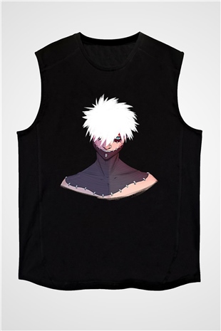 Dabi Baskılı Unisex Siyah Kolsuz Tişört - Tshirt