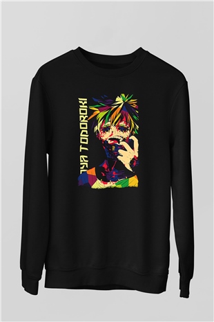 Dabi Baskılı Unisex Siyah Sweatshirt