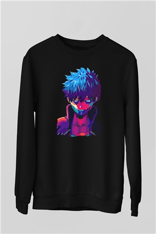 Dabi Baskılı Unisex Siyah Sweatshirt