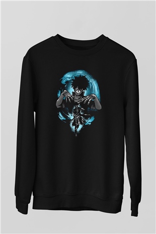 Dabi Baskılı Unisex Siyah Sweatshirt