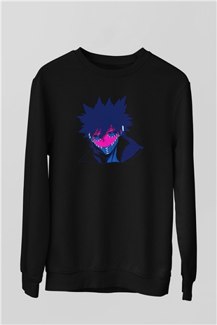 Dabi Baskılı Unisex Siyah Sweatshirt