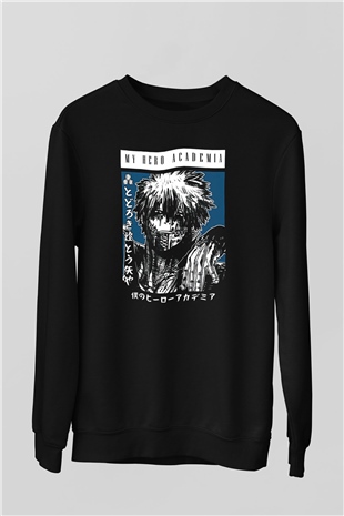 Dabi Baskılı Unisex Siyah Sweatshirt