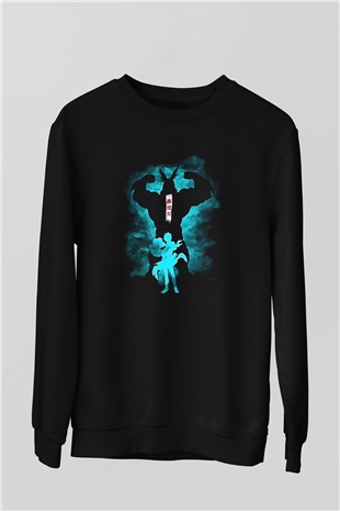 Dabi Baskılı Unisex Siyah Sweatshirt