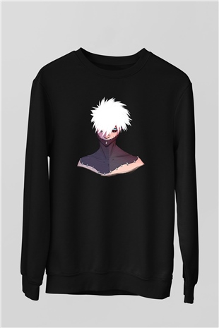 Dabi Baskılı Unisex Siyah Sweatshirt