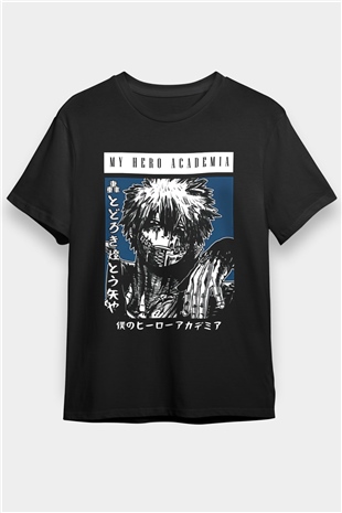 Dabi Baskılı Unisex Siyah Tişört - Tshirt
