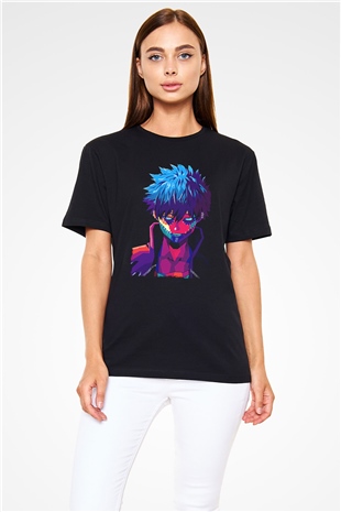 Dabi Baskılı Unisex Siyah Tişört - Tshirt