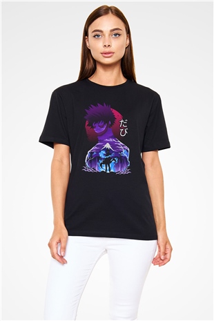 Dabi Baskılı Unisex Siyah Tişört - Tshirt