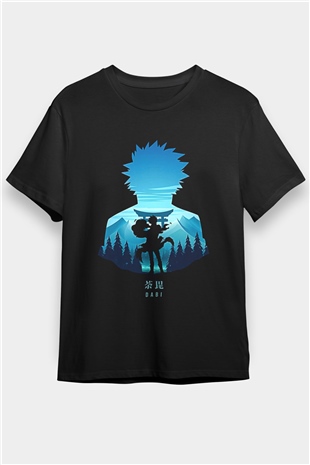 Dabi Baskılı Unisex Siyah Tişört - Tshirt
